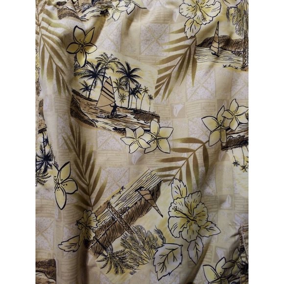 Sand N Sun Lined Swim Suit Board Shorts Mens XL Up to 48" Waist Yellow Tropical - Picture 7 of 10
